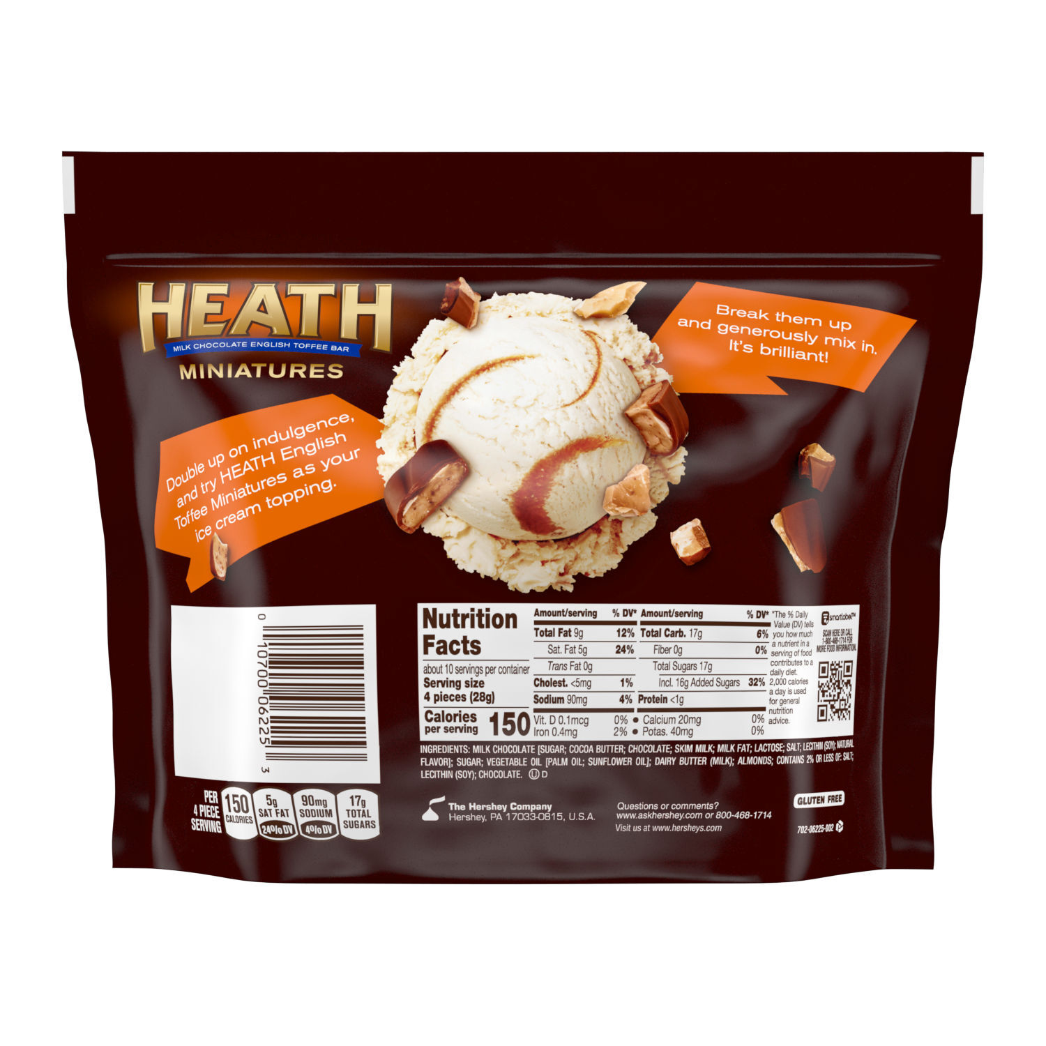 HEATH Chocolate English Toffee Miniatures 10.2oz Candy Bag - THE HERSHEY COMPANY