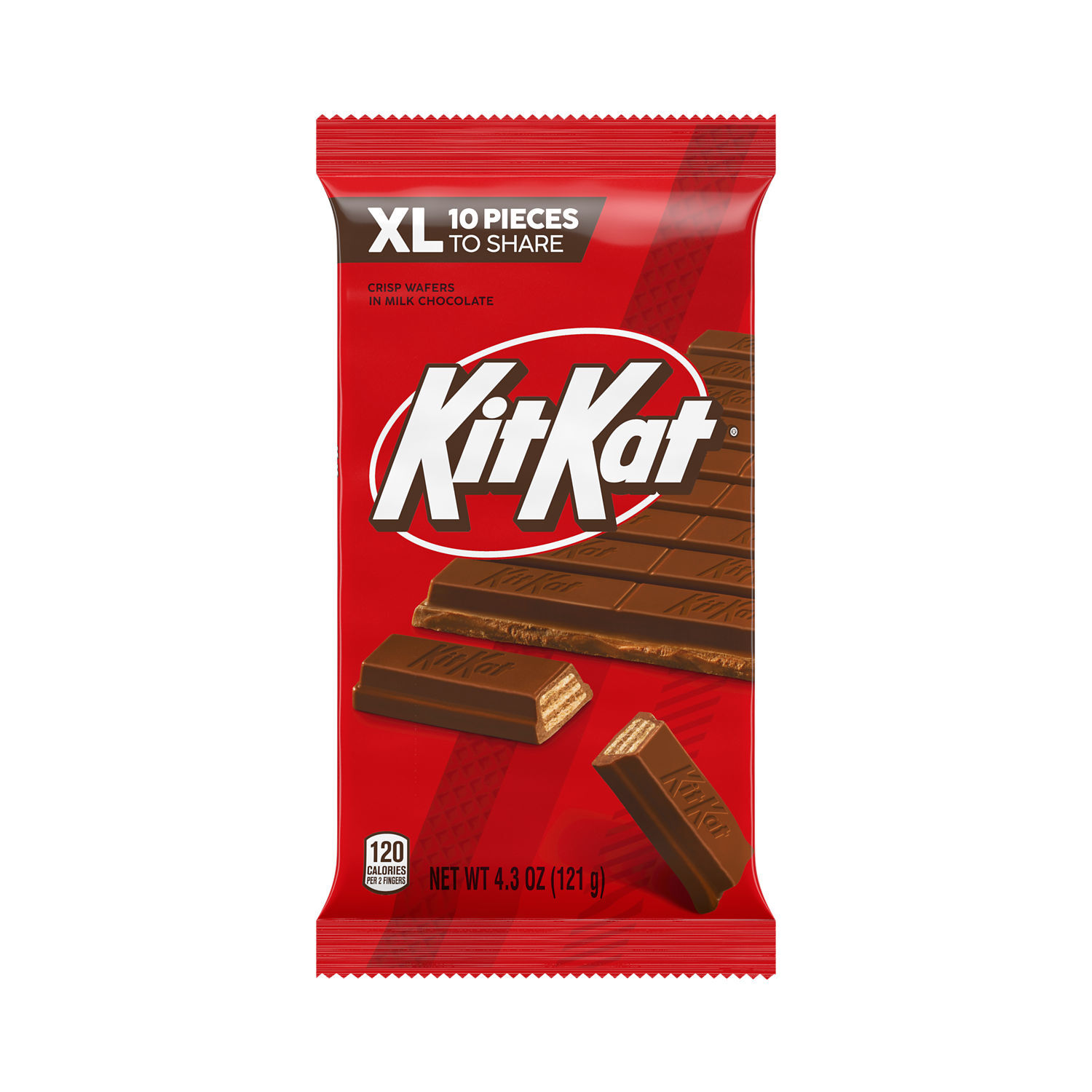 KIT KAT® Milk Chocolate Wafer XL Candy Bar, 4.3 oz (10 Pieces) - THE HERSHEY COMPANY