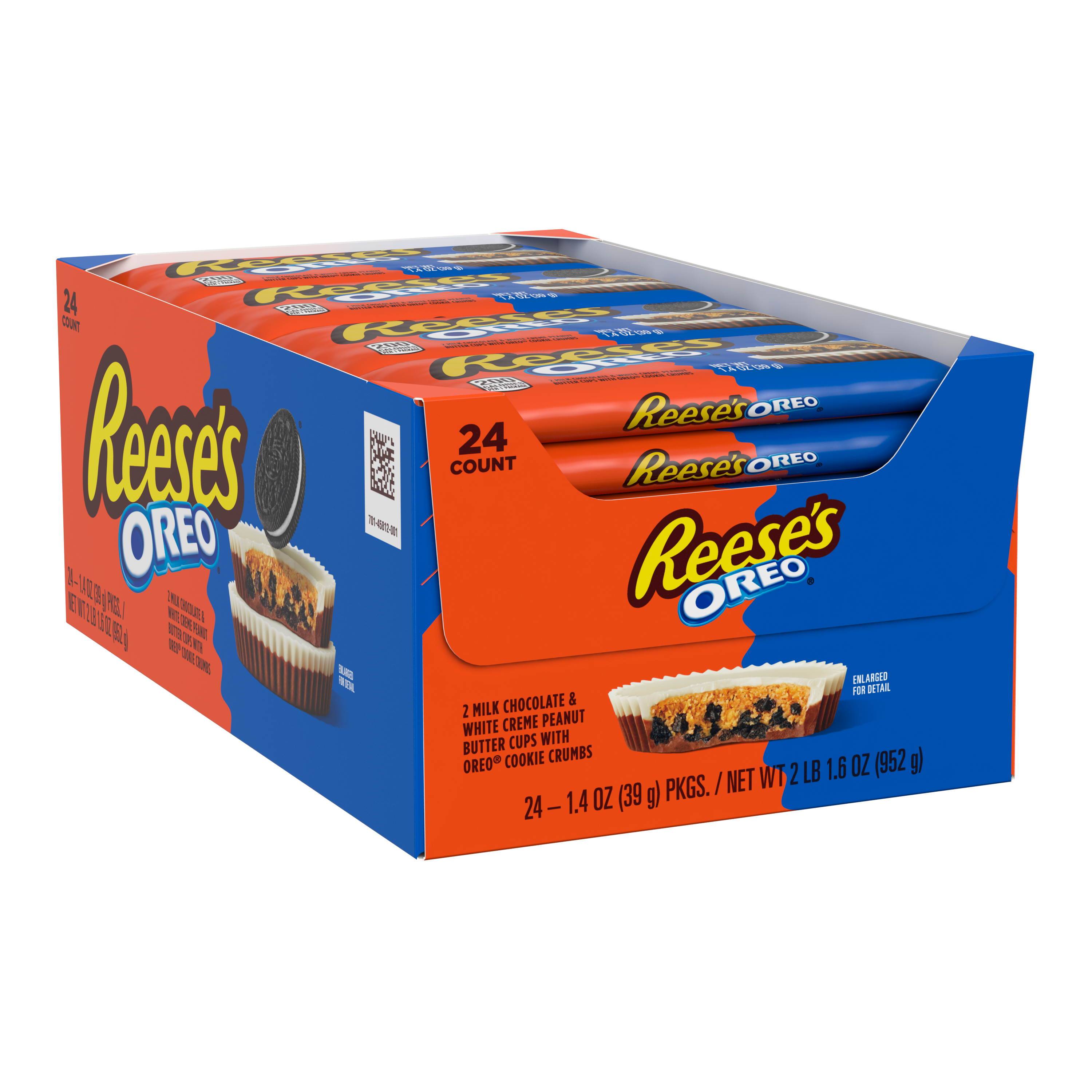 REESE’S OREO® Milk Chocolate and White Creme Peanut Butter Cups Candy Packs, 1.4 oz (24 Count) - THE HERSHEY COMPANY