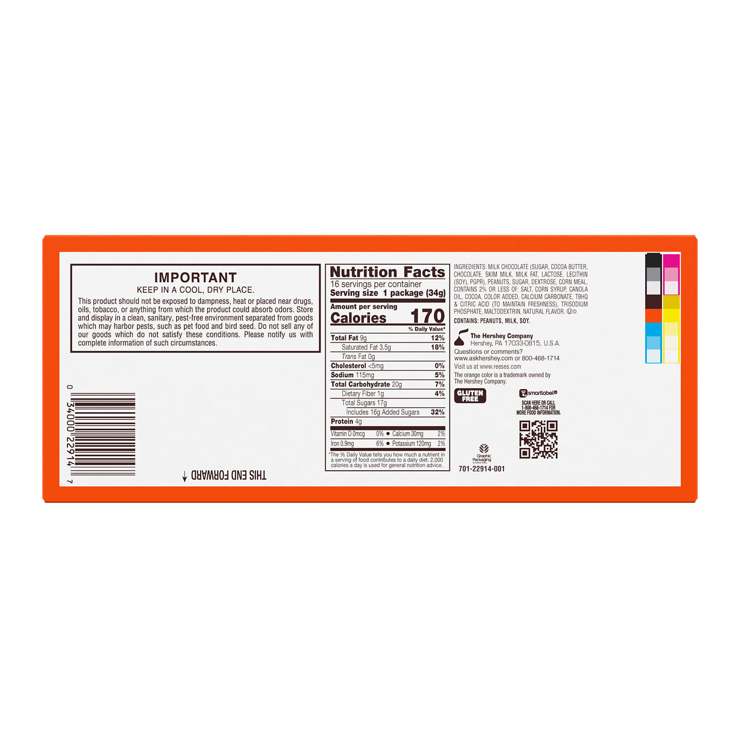 REESE’S Big Cup Milk Chocolate Peanut Butter Cups with REESE’S PUFFS Cereal Candy Packs, 1.2 oz (16 Count) - THE HERSHEY COMPANY