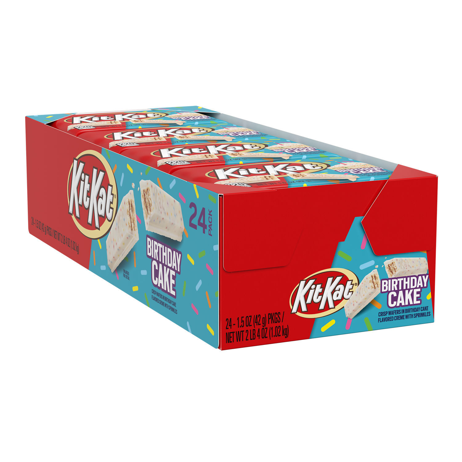KIT KAT® Birthday Cake Flavored Wafer Candy Bars, 1.5 oz (24 Count) - THE HERSHEY COMPANY